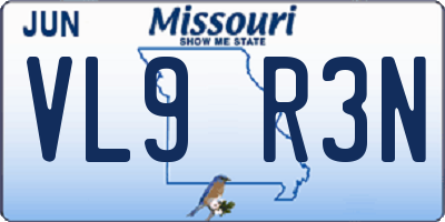 MO license plate VL9R3N