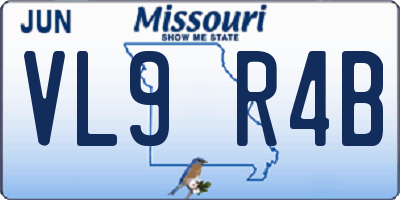 MO license plate VL9R4B
