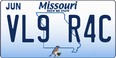 MO license plate VL9R4C
