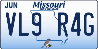 MO license plate VL9R4G