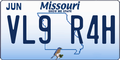 MO license plate VL9R4H