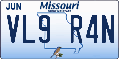 MO license plate VL9R4N
