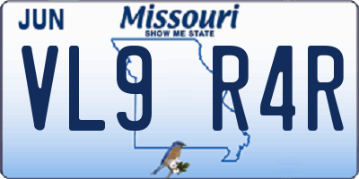 MO license plate VL9R4R