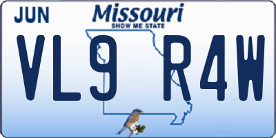 MO license plate VL9R4W