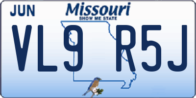 MO license plate VL9R5J