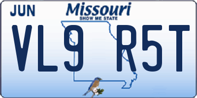 MO license plate VL9R5T