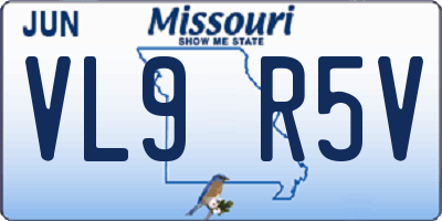 MO license plate VL9R5V