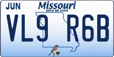 MO license plate VL9R6B
