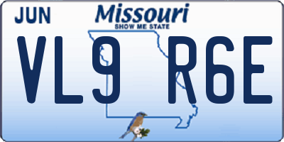 MO license plate VL9R6E