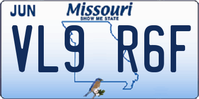 MO license plate VL9R6F