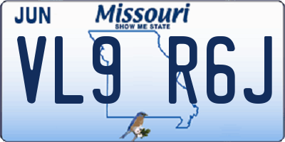 MO license plate VL9R6J
