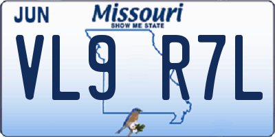 MO license plate VL9R7L