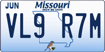 MO license plate VL9R7M