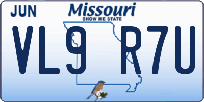 MO license plate VL9R7U