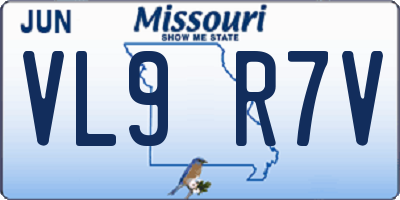 MO license plate VL9R7V