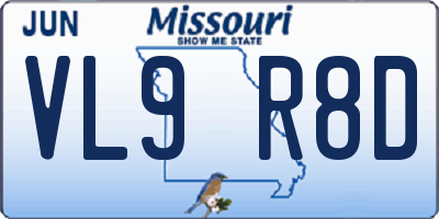 MO license plate VL9R8D