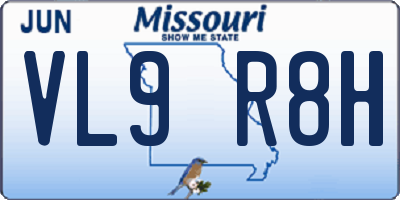 MO license plate VL9R8H
