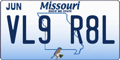 MO license plate VL9R8L