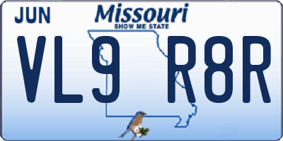 MO license plate VL9R8R