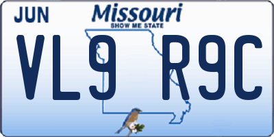 MO license plate VL9R9C