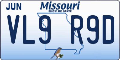 MO license plate VL9R9D