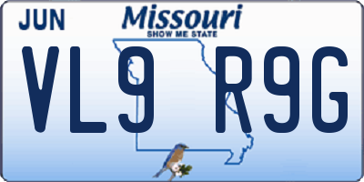 MO license plate VL9R9G