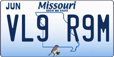 MO license plate VL9R9M