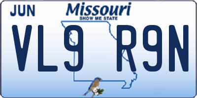 MO license plate VL9R9N