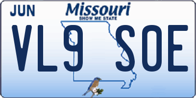 MO license plate VL9S0E