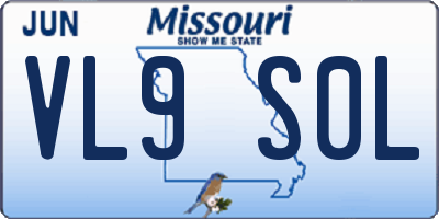 MO license plate VL9S0L