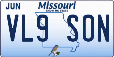 MO license plate VL9S0N