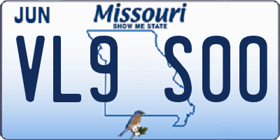 MO license plate VL9S0O