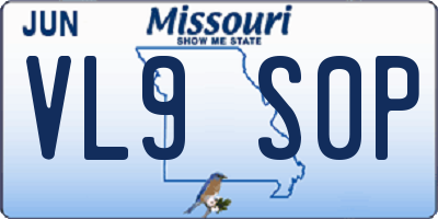 MO license plate VL9S0P