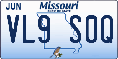 MO license plate VL9S0Q