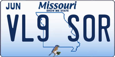 MO license plate VL9S0R