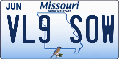 MO license plate VL9S0W