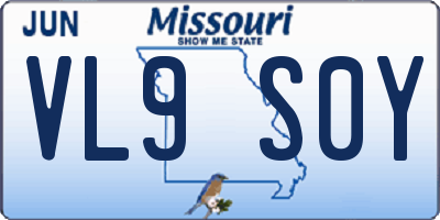 MO license plate VL9S0Y