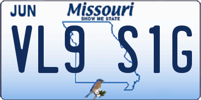 MO license plate VL9S1G