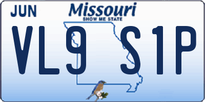 MO license plate VL9S1P