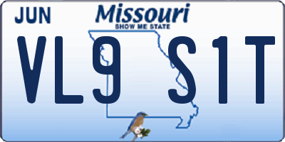 MO license plate VL9S1T