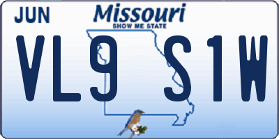 MO license plate VL9S1W