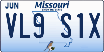 MO license plate VL9S1X
