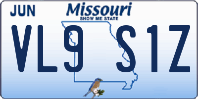 MO license plate VL9S1Z
