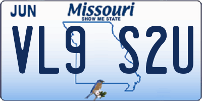 MO license plate VL9S2U