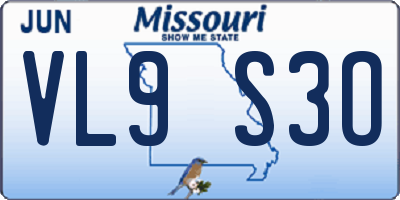 MO license plate VL9S3O
