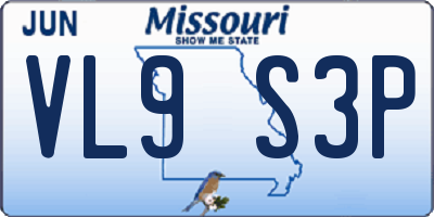 MO license plate VL9S3P