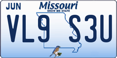 MO license plate VL9S3U