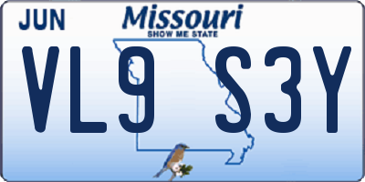 MO license plate VL9S3Y