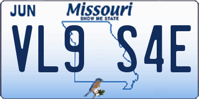MO license plate VL9S4E