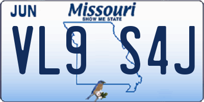 MO license plate VL9S4J